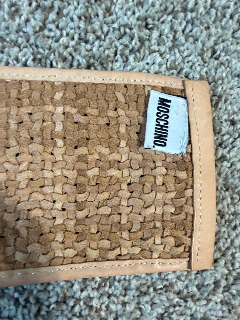 Moschino Woven leather/Beige/Tan Women's Belt